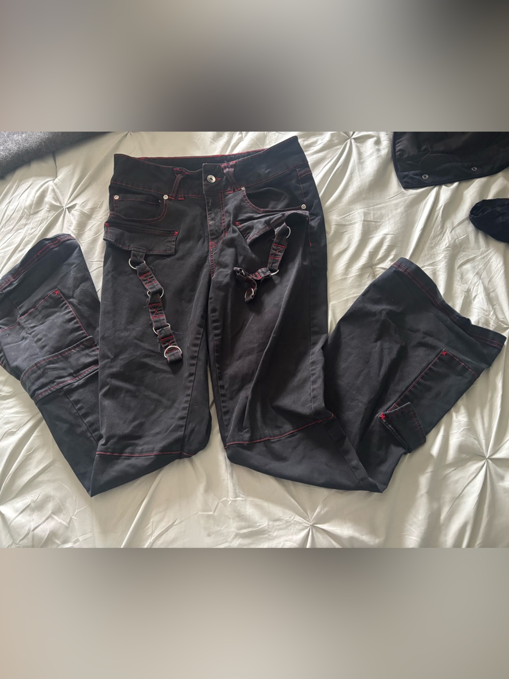 Tripp NYC Black Cargo Flare Pants